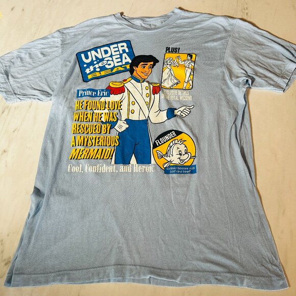 Disney Tops - Disney Prince Eric The Little Mermaid Womens T Shirt Size Large Blue